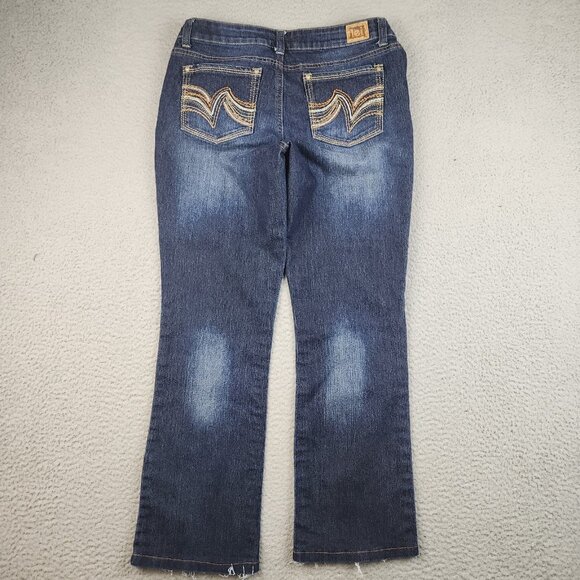 LEI Jeans Womens 30x27 (Jr's 11) Ashley Slim Boot Low Rise Faded *Hemmed* - Picture 2 of 10